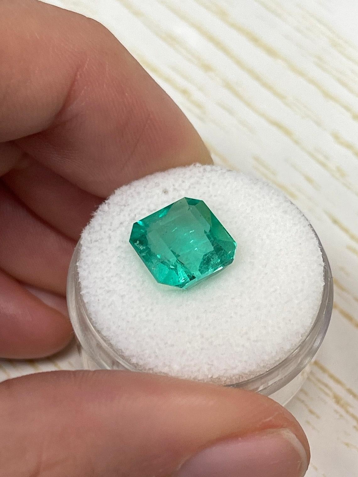 Femenino o masculino 4,53 ct Esmeralda Verde Muzo Colombiana 10x10mm Corte Asscher Piedra de Nacimiento de Mayo Genuina en venta