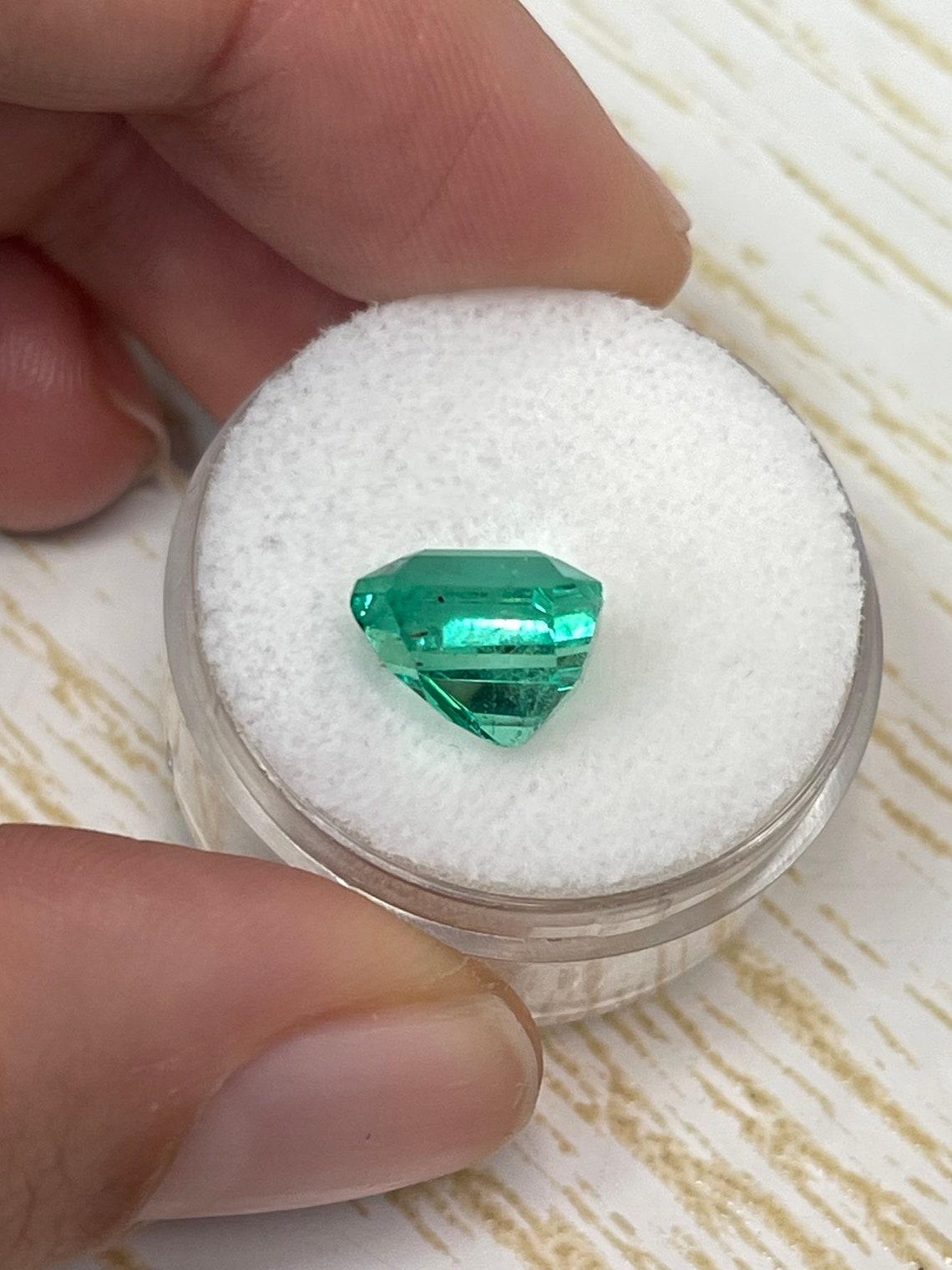 4,53 ct Esmeralda Verde Muzo Colombiana 10x10mm Corte Asscher Piedra de Nacimiento de Mayo Genuina en venta 2