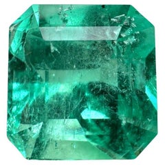 Pierre de naissance de mai authentique de 4,53 carats, émeraude colombienne verte Muzo 10 x 10 mm, taille Asscher