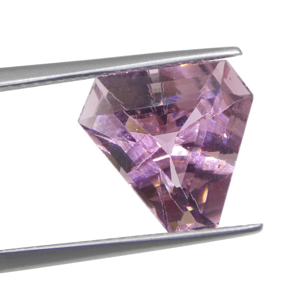 Mixed Cut 4.53ct Triangle Cut Corners Pink Tourmaline from Brazil For Sale