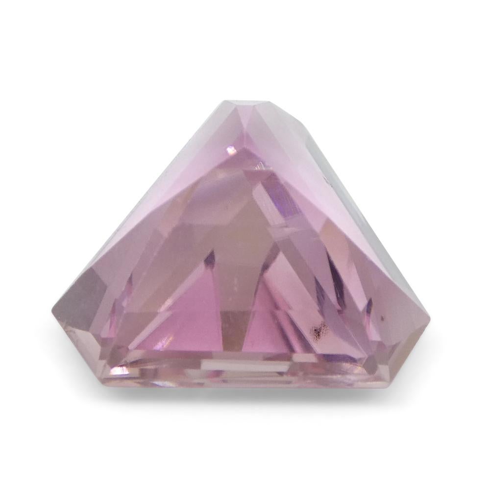 Women's or Men's 4.53ct Triangle Cut Corners Pink Tourmaline from Brazil For Sale