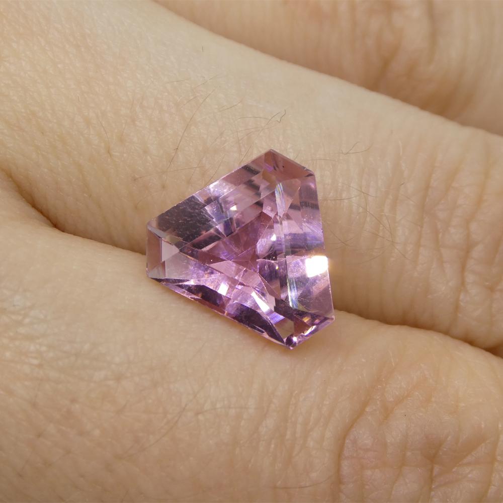 4.53ct Triangle Cut Corners Pink Tourmaline from Brazil For Sale 2