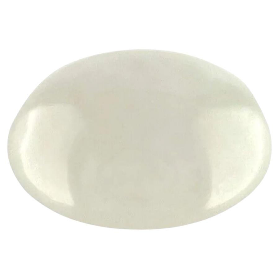 4.53ct White Jadeite Jade IGI Certified ‘A’ Grade Oval Cabochon Rare Gem For Sale