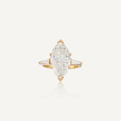 4.54 Carat Marquise Statement Type IIa Brilliant White / D color VS Diamond Ring