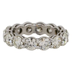 Bracelet d'éternité en or 14 carats avec diamants ronds brillants de 4,54 carats