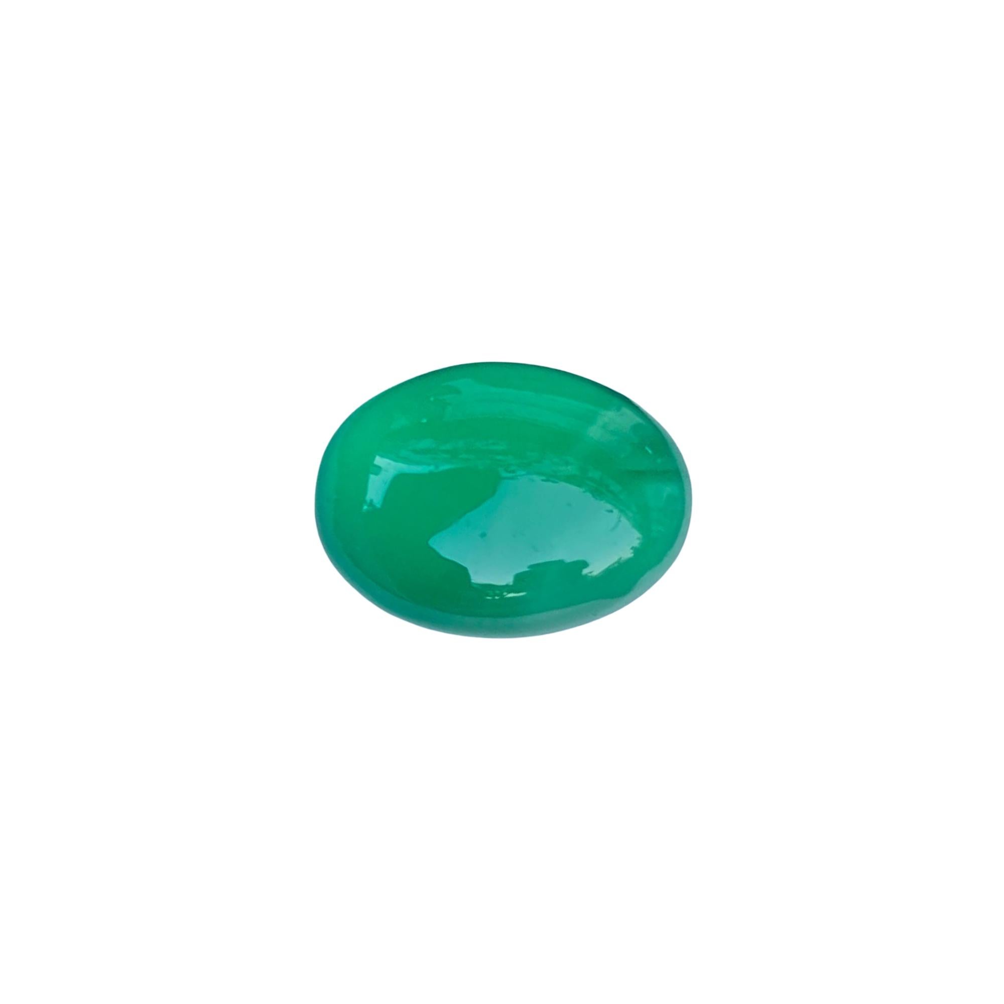 4.54 carats Green Agate Stone Oval Cut Natural Indian Gemstone For Sale 4