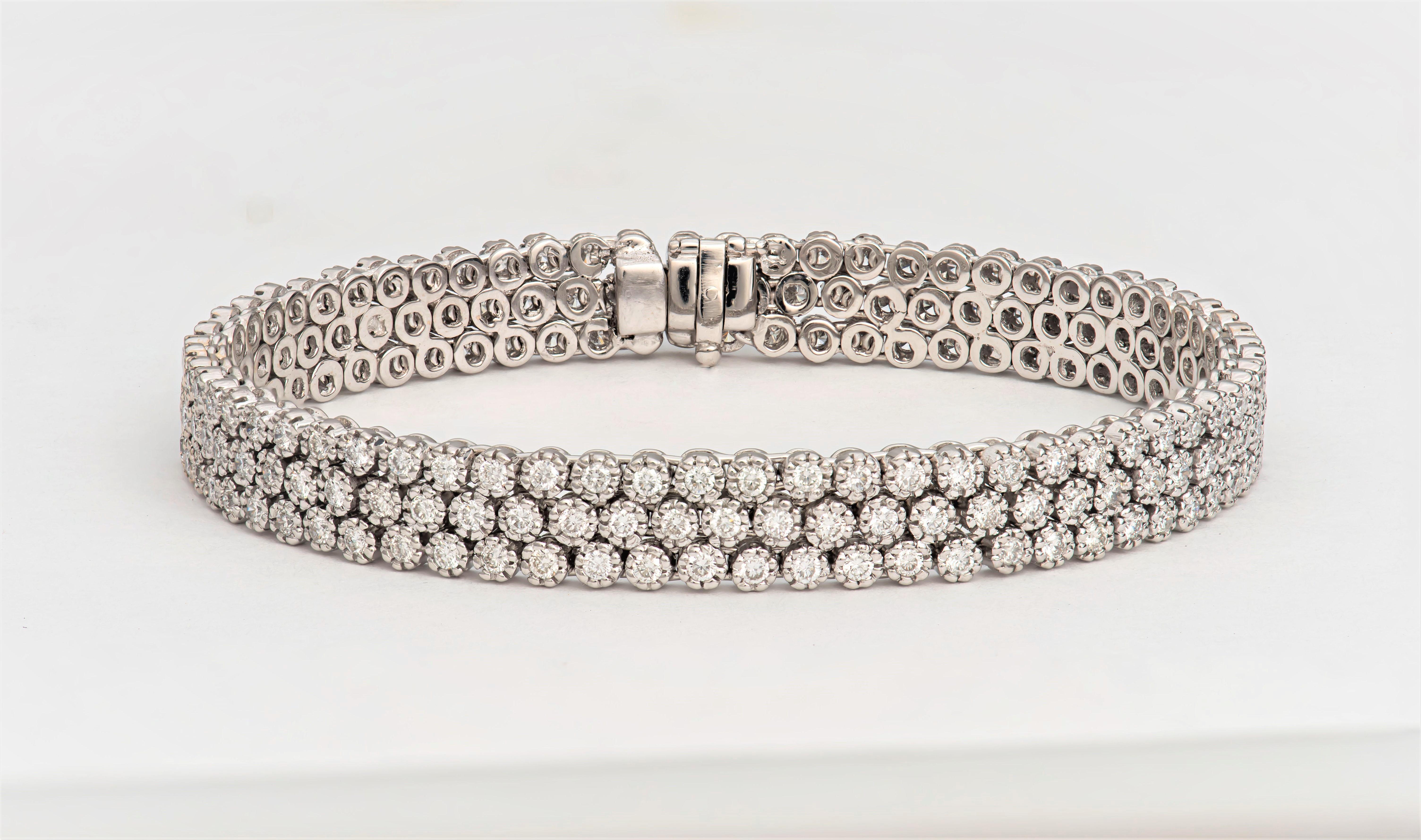 3 row diamond bracelet