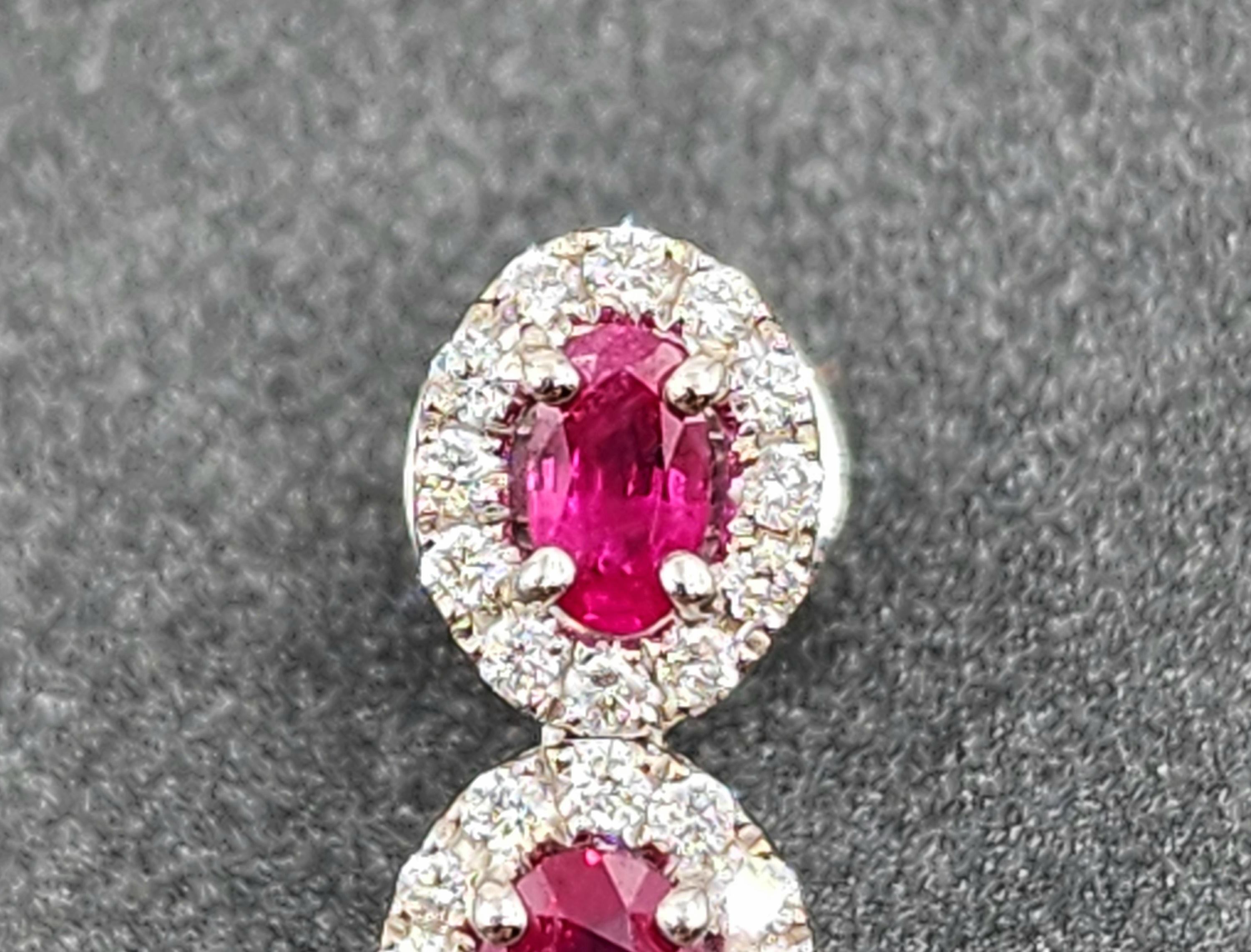 4.54 ct Natural Burma Ruby & Diamond Earrings For Sale 4