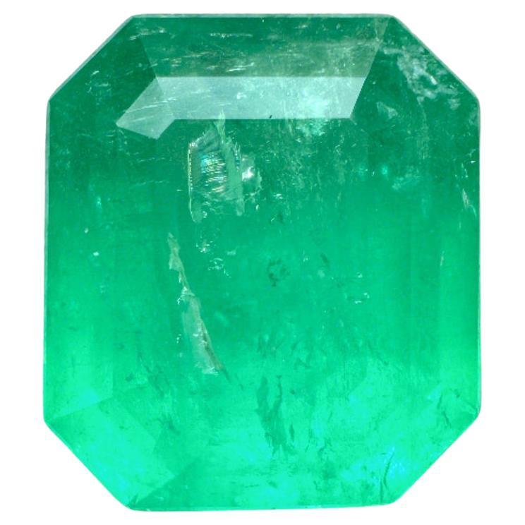 Esmeralda colombiana verde neón de 4,55 quilates 11x10 - Gema natalicio mayo talla esmeralda