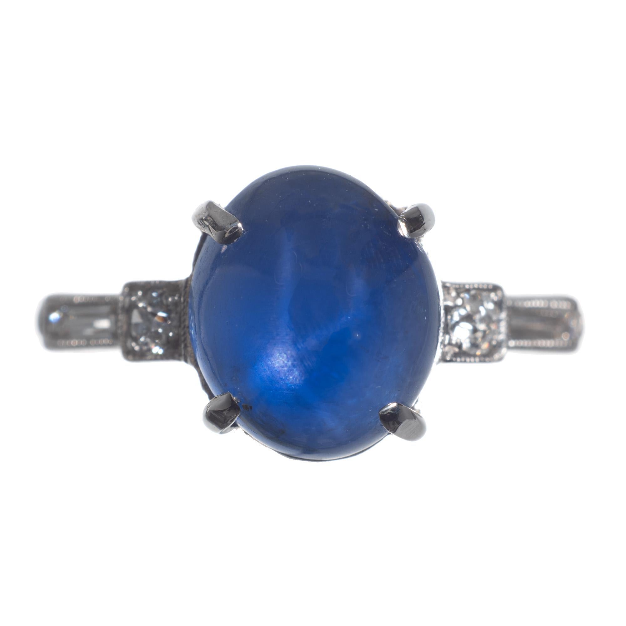 star sapphire ring with diamonds