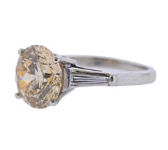 4.55 Carat Diamond Platinum Long's Engagement Ring