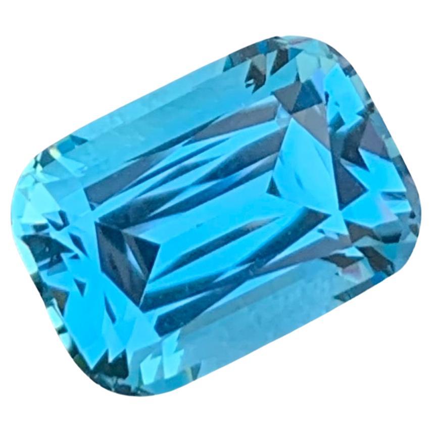 Topacio azul glamuroso de 4,55 quilates gema en forma de cojín para joyería