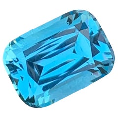 Topacio azul glamuroso de 4,55 quilates gema en forma de cojín para joyería