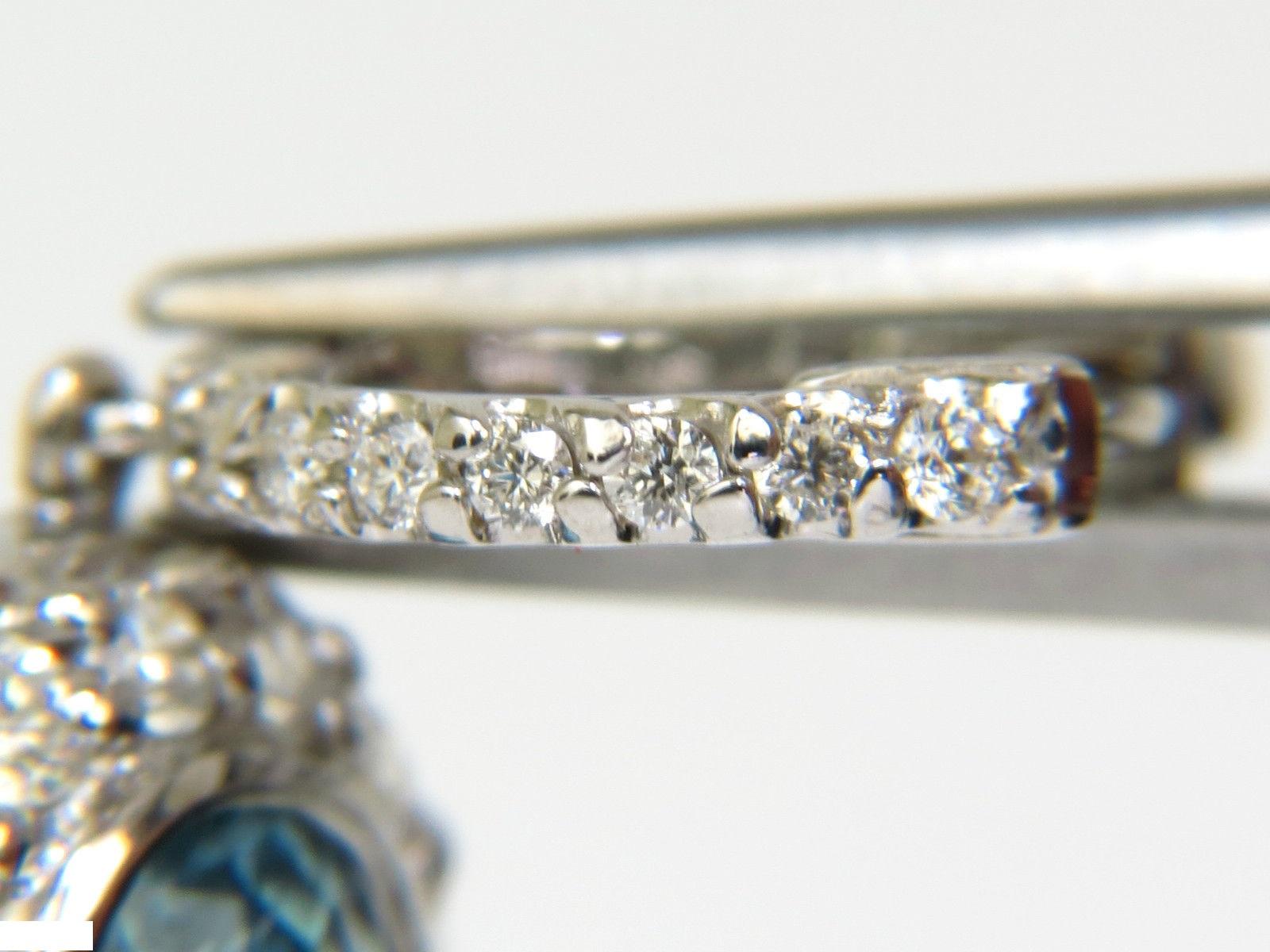 4.55 Carat Natural Aquamarine Diamond Earrings Dangle A+ VS/G 5
