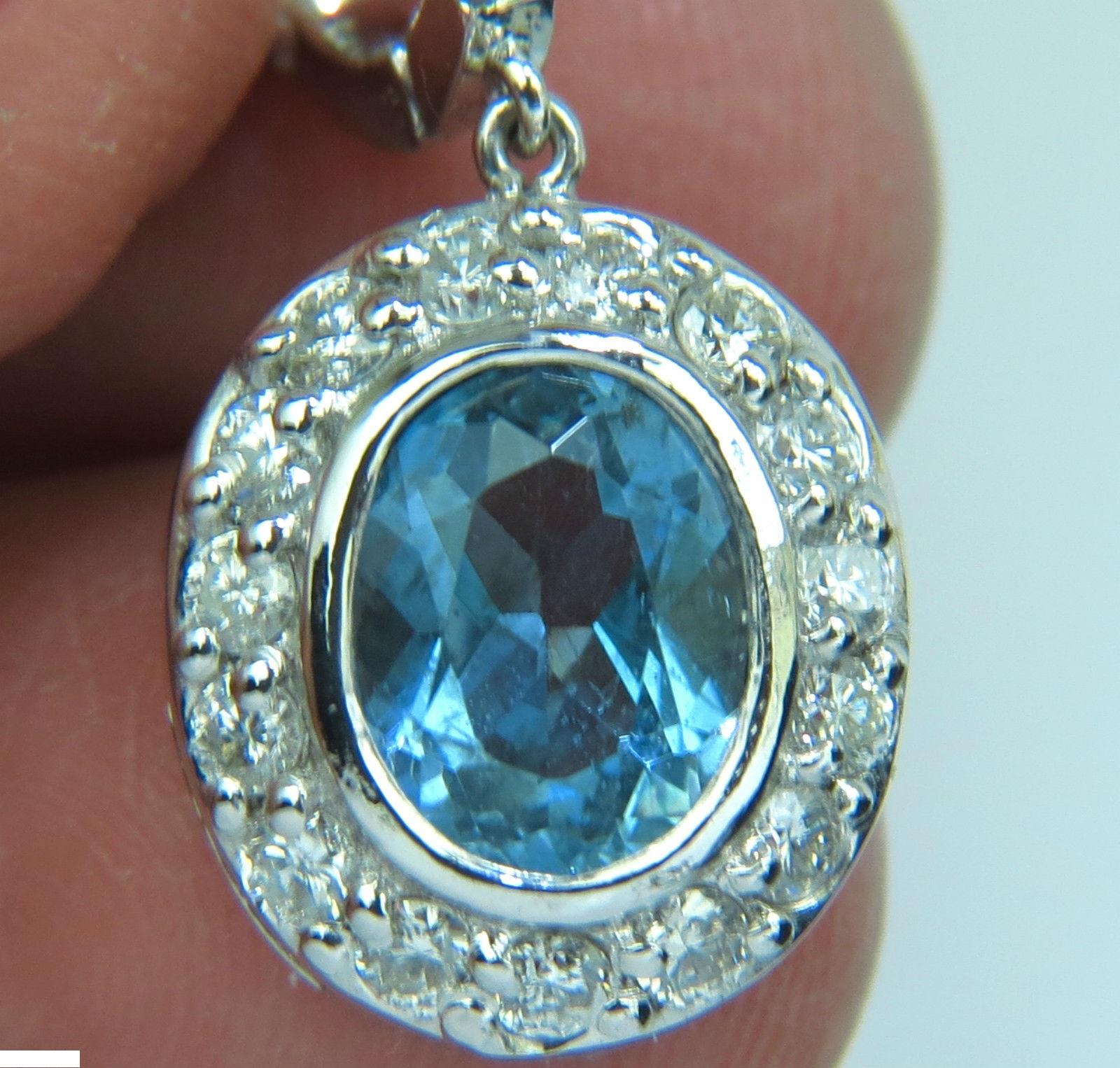 4.55 Carat Natural Aquamarine Diamond Earrings Dangle A+ VS/G 2