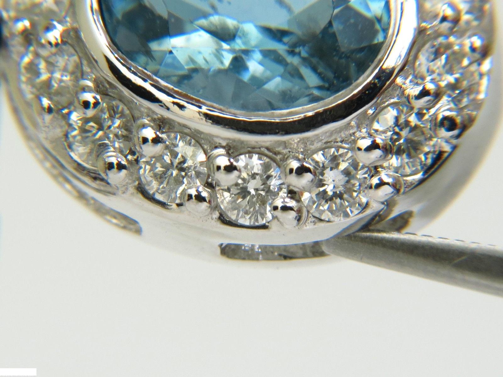 4.55 Carat Natural Aquamarine Diamond Earrings Dangle A+ VS/G 4