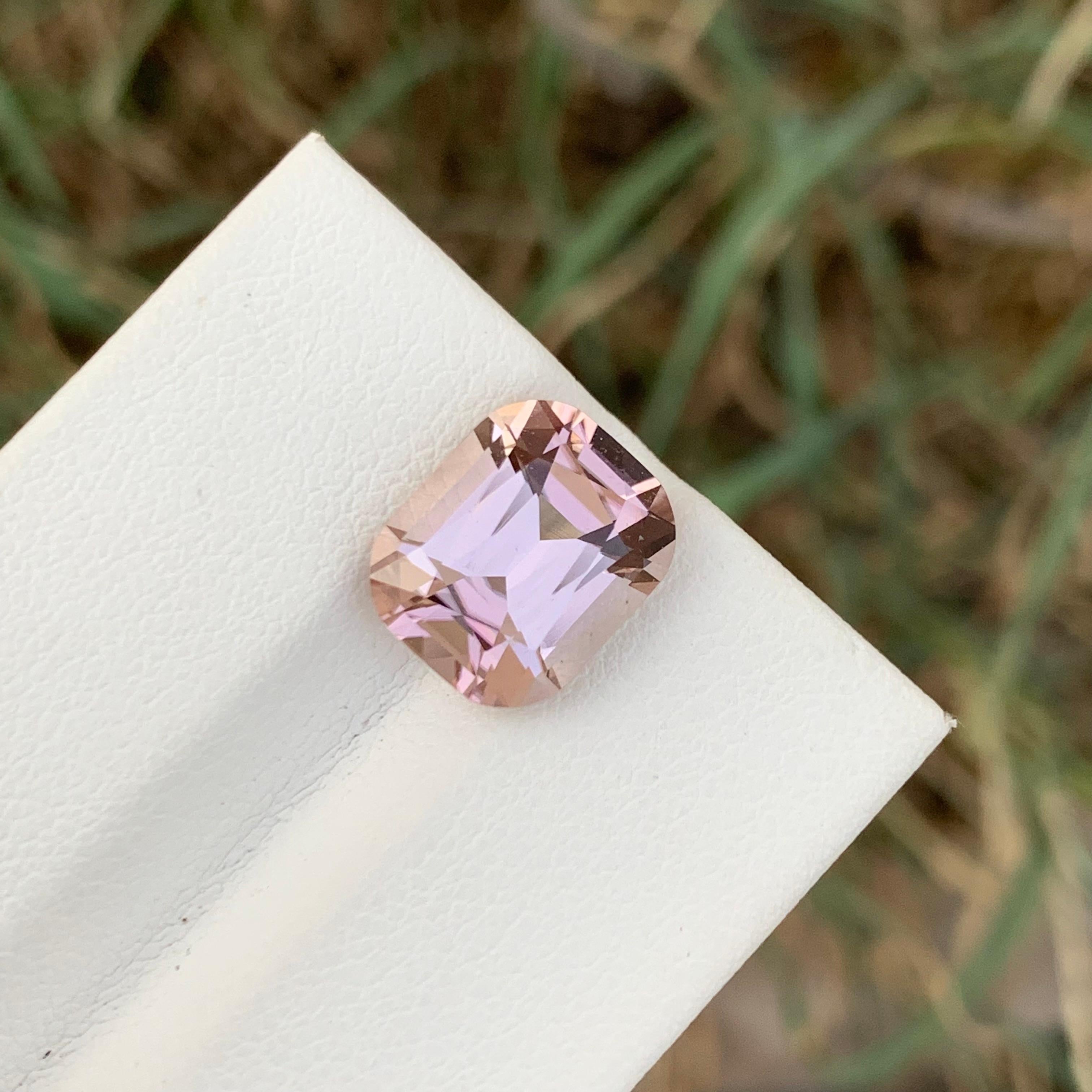 Arts and Crafts 4.55 Carat Natural Loose Baby Pink Tourmaline Cushion Shape Gem For Jewellery For Sale