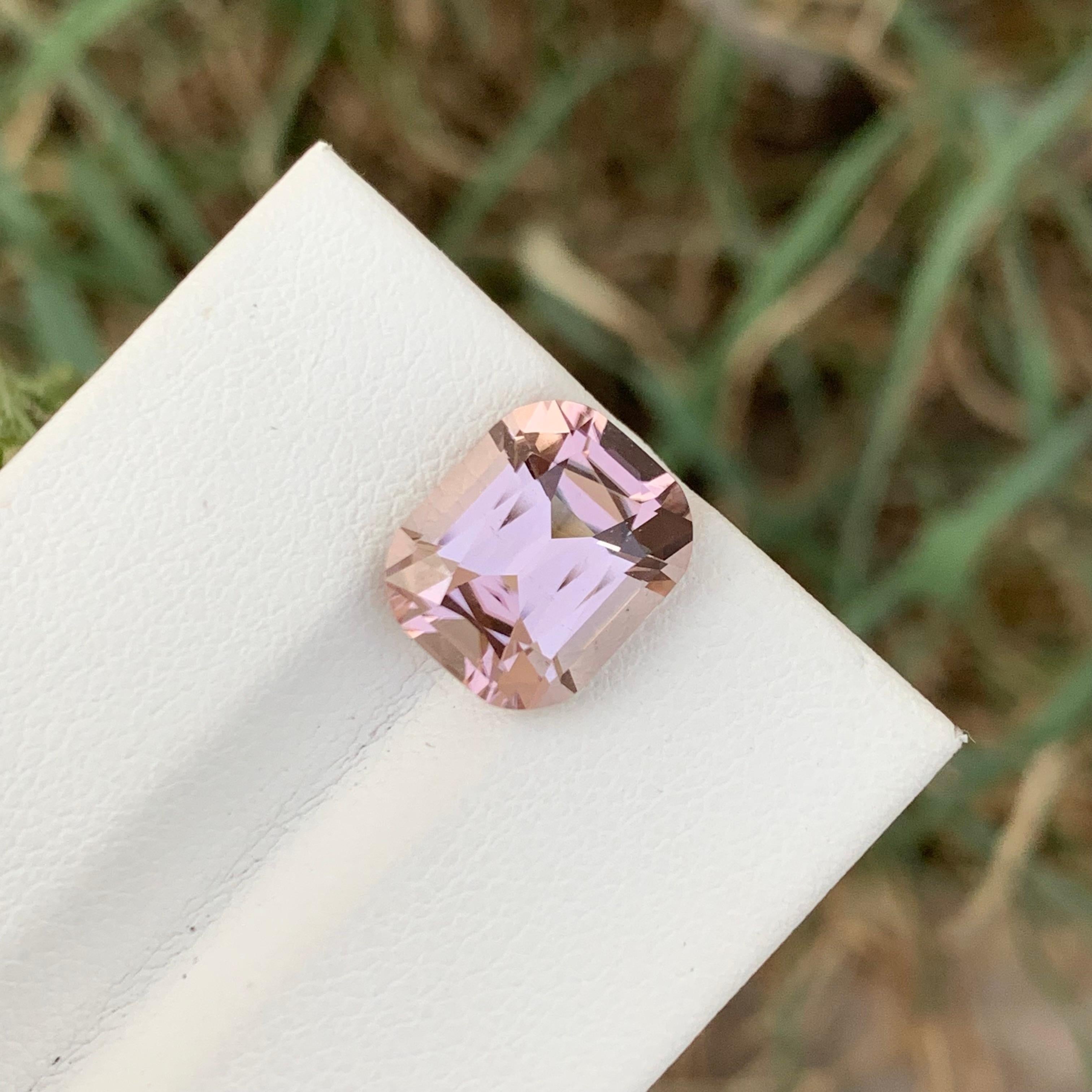 Cushion Cut 4.55 Carat Natural Loose Baby Pink Tourmaline Cushion Shape Gem For Jewellery For Sale