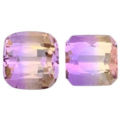 4.55 Carat Natural Loose Bi Color 2 Piece Brazil Ametrine For Jewelry Gemstones