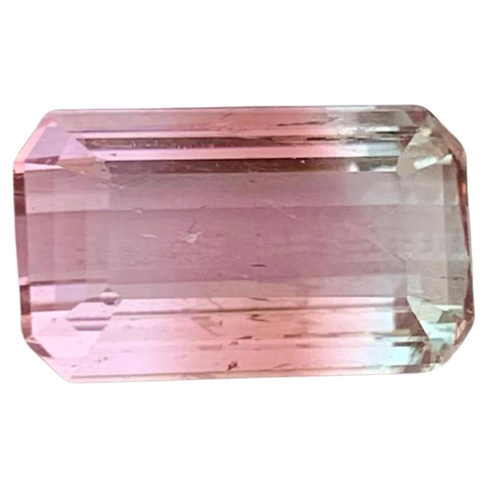4,55 Karat Natürliche Lose Bi Farbe Rosa Turmalin Smaragd Schliff Afrikanischer Edelstein