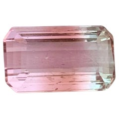 4,55 Karat Natürliche Lose Bi Farbe Rosa Turmalin Smaragd Schliff Afrikanischer Edelstein