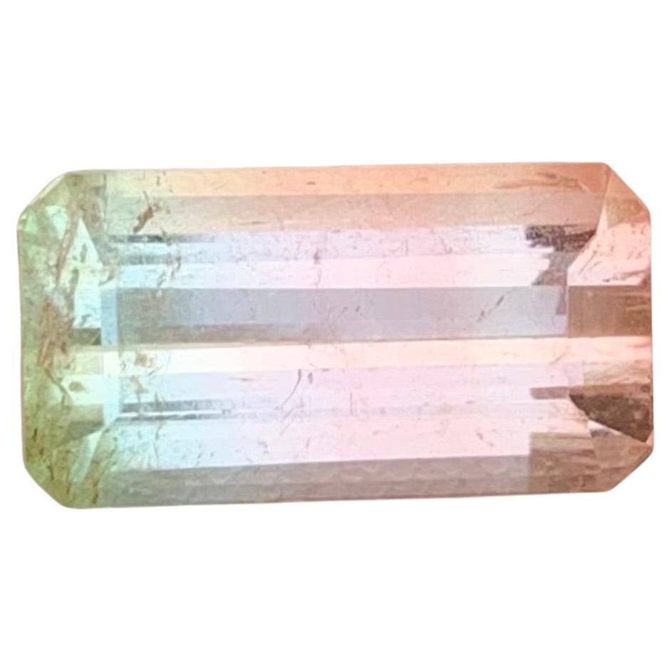 4.55 Carat Natural Loose Bi Colour Tourmaline Emerald Shape Gemstone