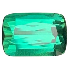 4.55 Carat Natural Loose Bluish Green Tourmaline Cushion Cut Afghan Gemstone