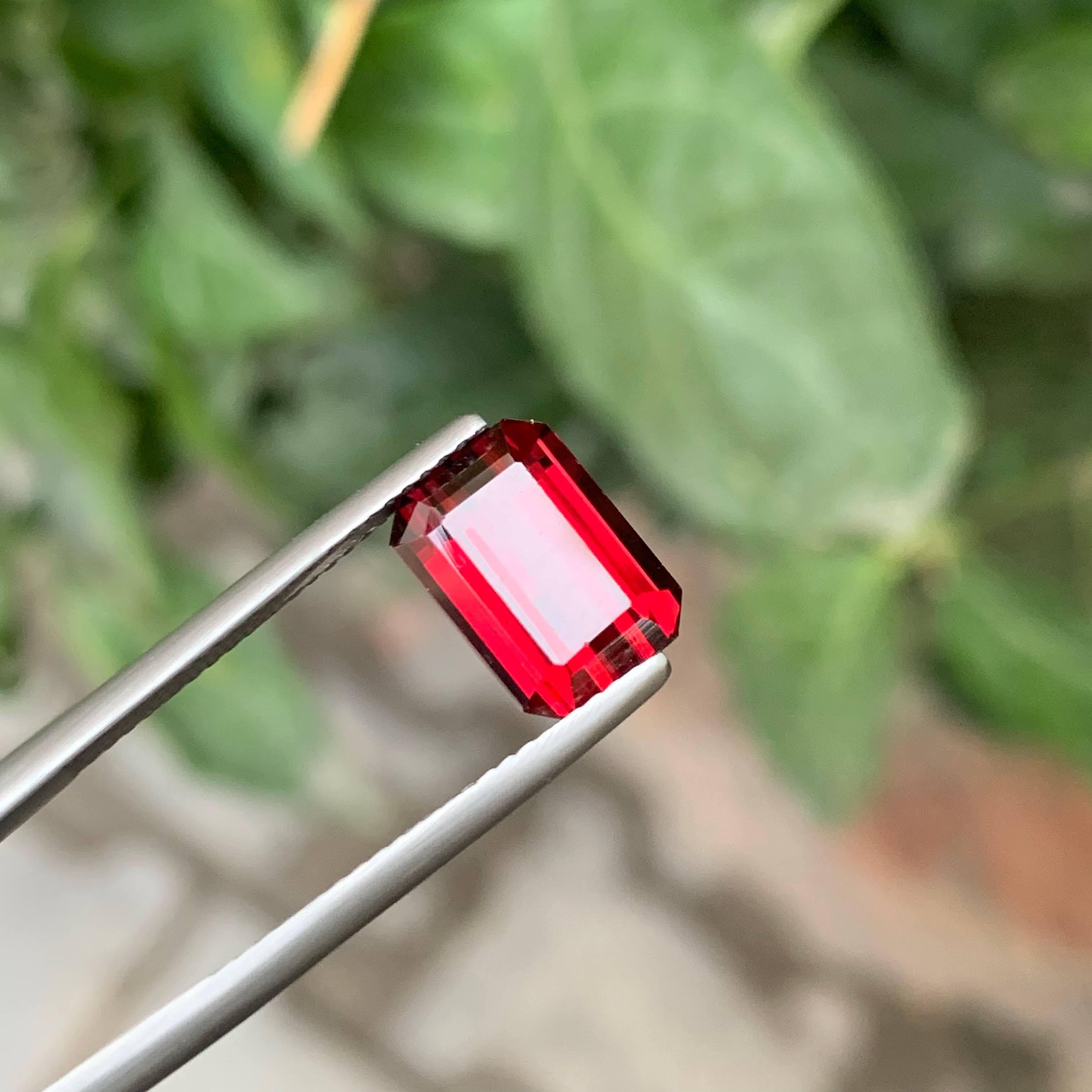 4,55 quilates granate rojo brillante natural suelto talla esmeralda gema tanzana en venta 2