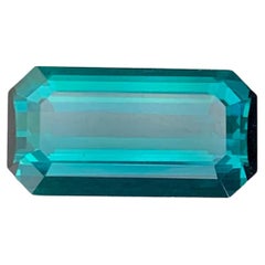 4.55 Carat Natural Loose Indicolite Color Tourmaline Emerald Cut Afghan Gemstone (pierre précieuse afghane)