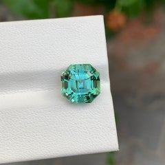 4.55 Carats Natural Loose Mint Tourmaline Gem Octagon Shape From Afghanistan
