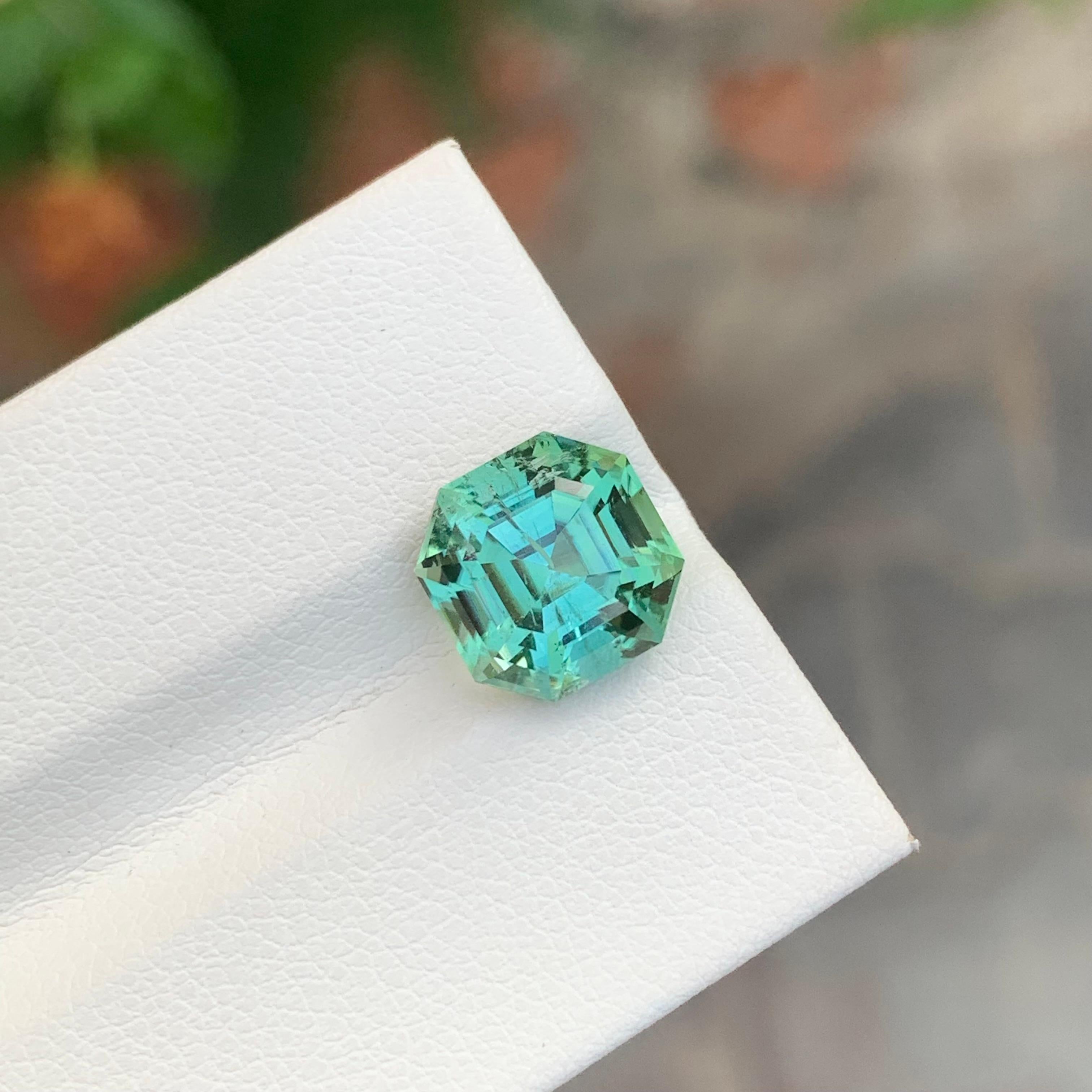 Other 4.55 Carats Natural Loose Mint Tourmaline Gem Octagon Shape From Afghanistan