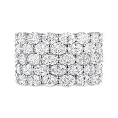 4.48 CT. Oval Cut Diamond Five Row Ring in Platinum
