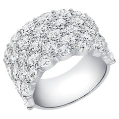 4.48 CT. Oval Cut Diamond Five Row Ring in Platinum