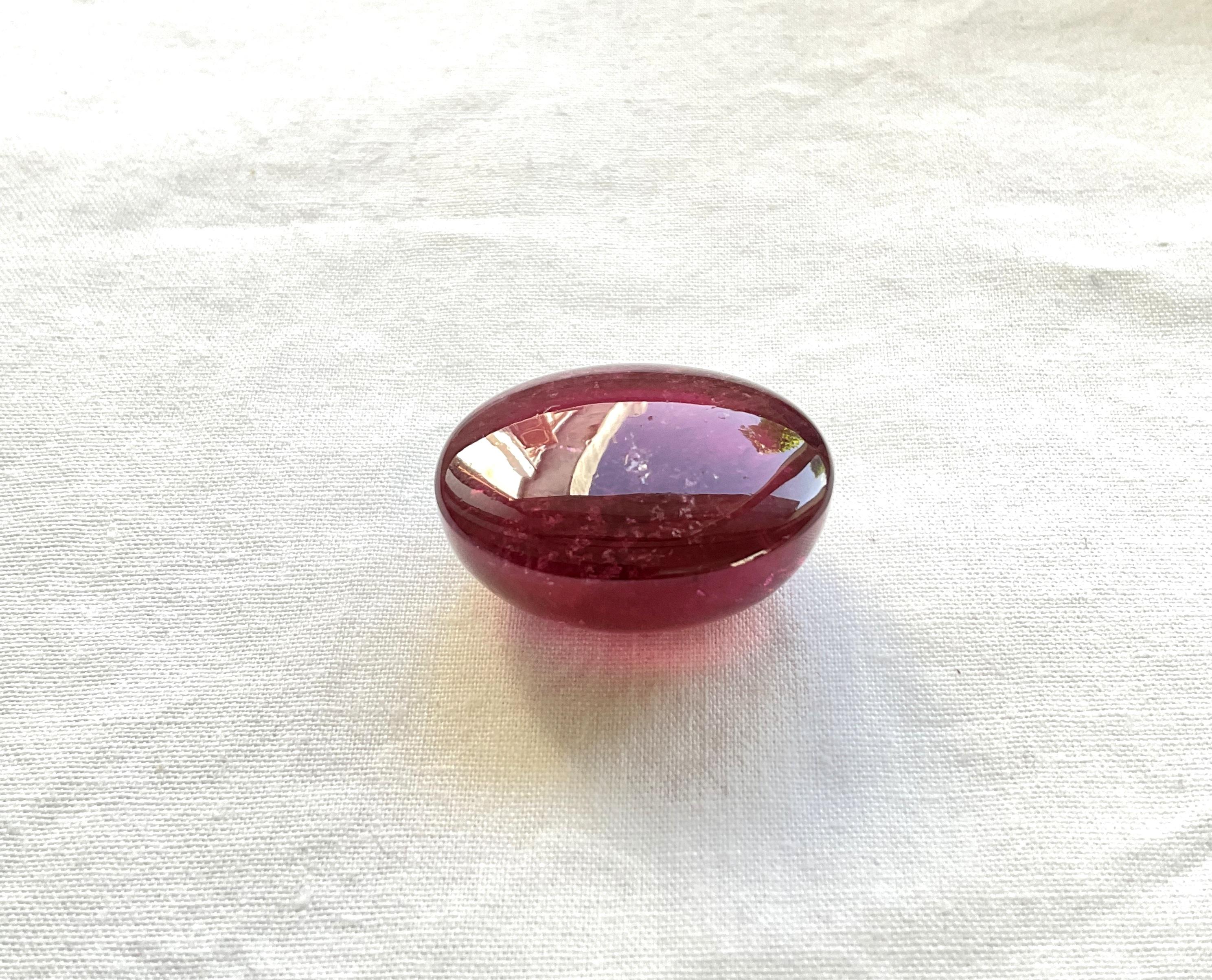 45,55 Karat Top Qualität Rubellit Turmalin oval Cabochon Natürlicher Edelstein 1