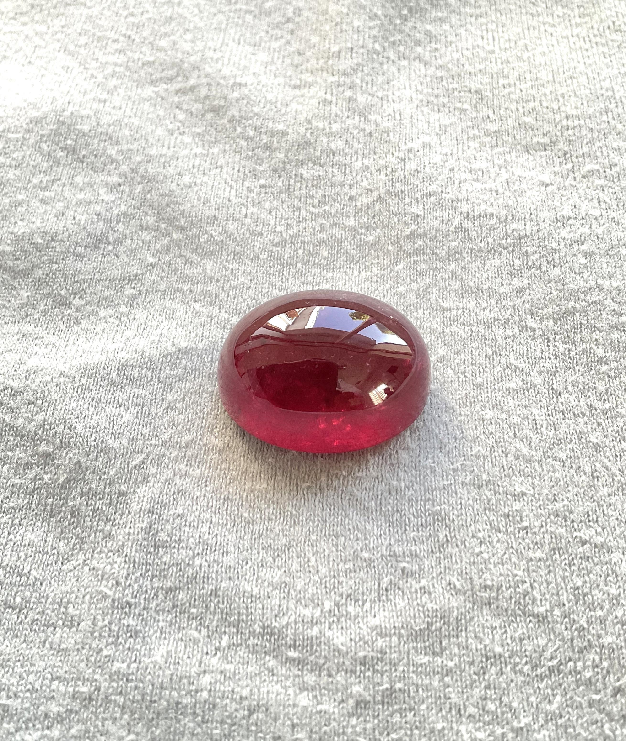 45,55 Karat Top Qualität Rubellit Turmalin oval Cabochon Natürlicher Edelstein 2