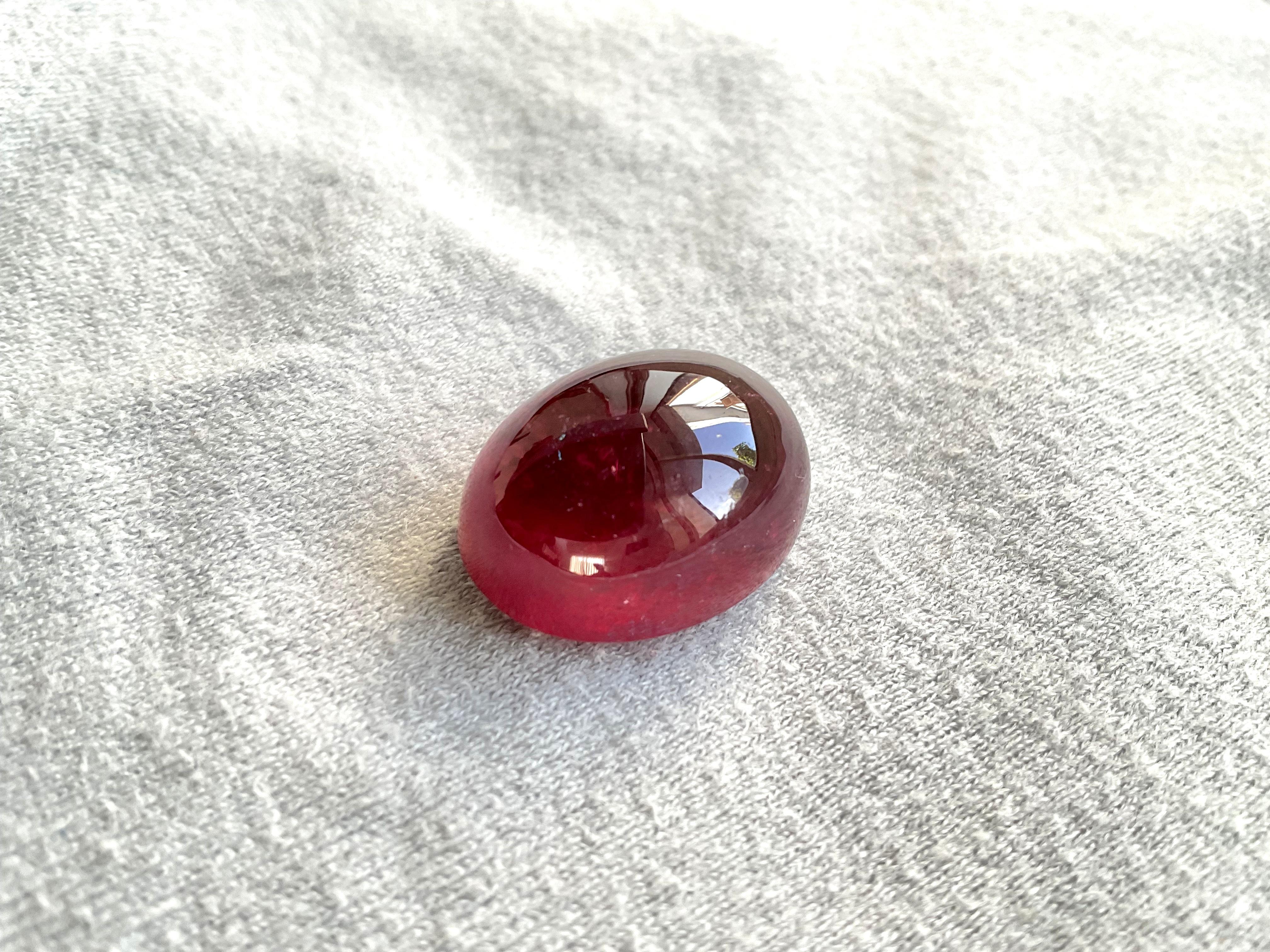 45,55 Karat Top Qualität Rubellit Turmalin oval Cabochon Natürlicher Edelstein 3