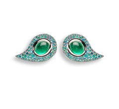 4.56 Carat Brazilian Paraiba Tourmaline Emeralds Studs