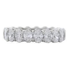 4.56 Carat Total Oval Cut Diamond Eternity Band in 18k White Gold