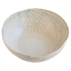 456-G Golden Promise Stoneware Big Bowl with 22kt Gold Detail by Helen Prior