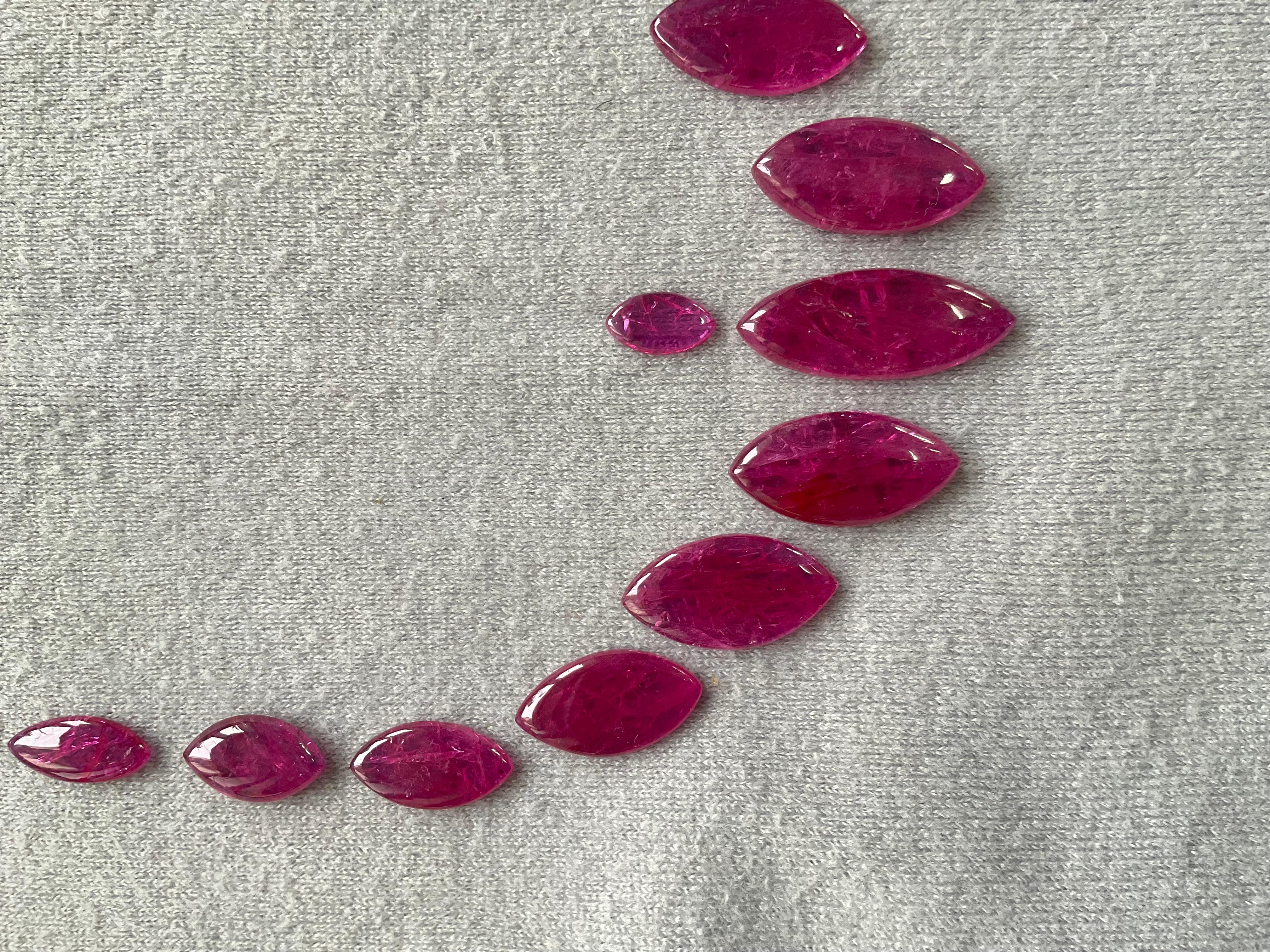 45.63 Carats Ruby Mozambique No-Heat Marquise Layout Fine jewelry Natural Gem In New Condition For Sale In Jaipur, RJ