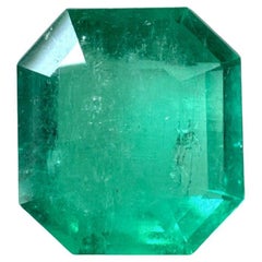 4.56ct Muzo Green Colombian Emerald 11x10mm Emerald Cut Genuine May Birthstone