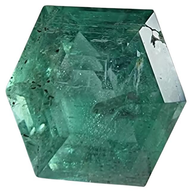 4.56ct Octagonal Cut No Oil  Untreated Natural Emerald Gemstone