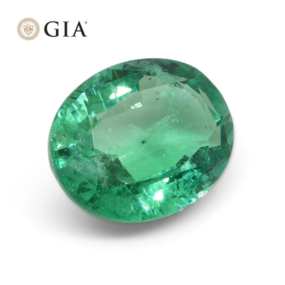 4.56ct Oval Green Emerald GIA Certified Zambia F1/Minor For Sale 4