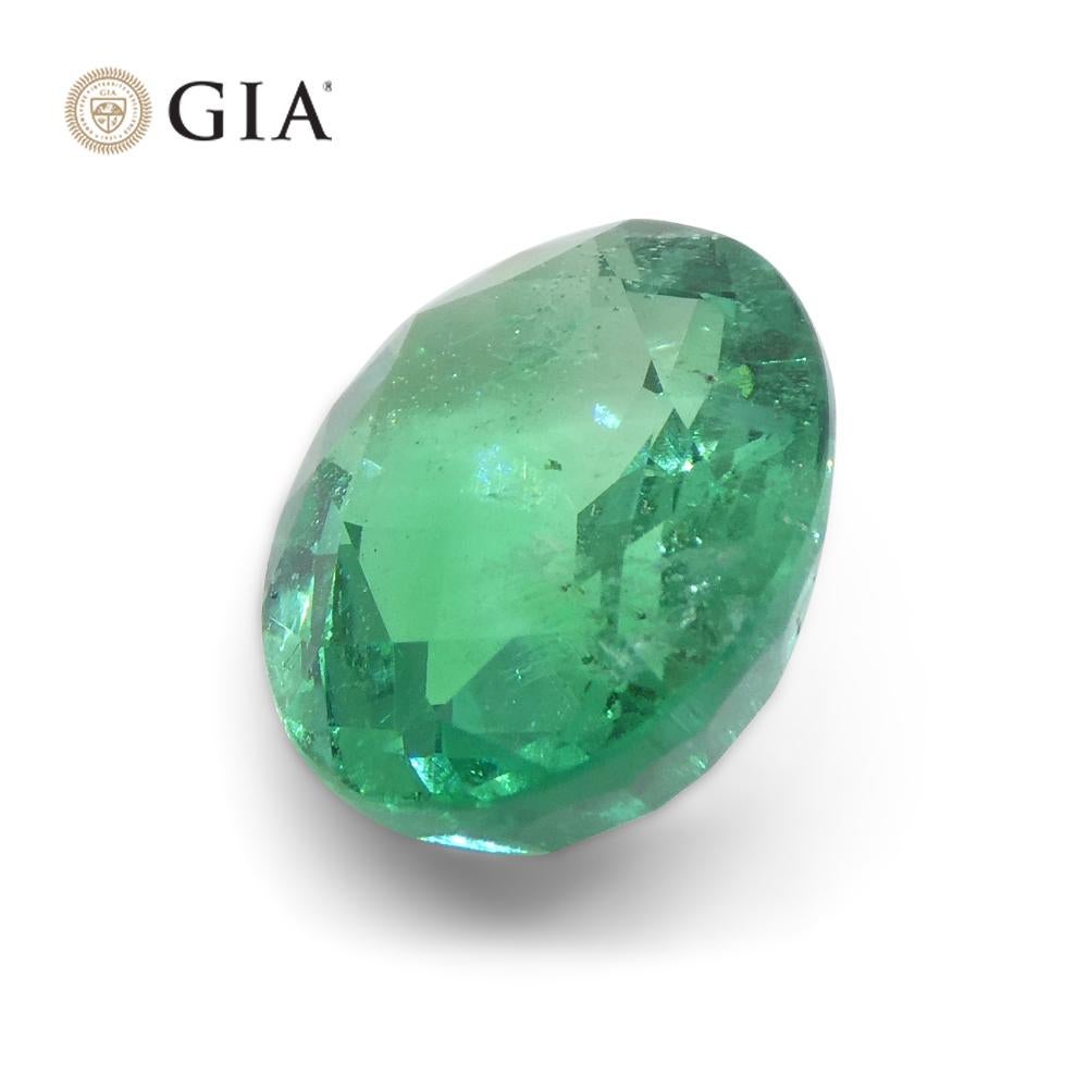 4.56ct Oval Green Emerald GIA Certified Zambia F1/Minor For Sale 7