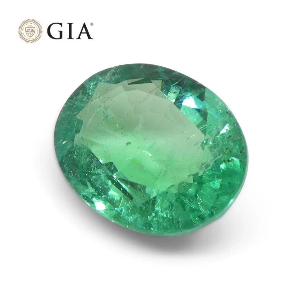 4.56ct Oval Green Emerald GIA Certified Zambia F1/Minor For Sale 8