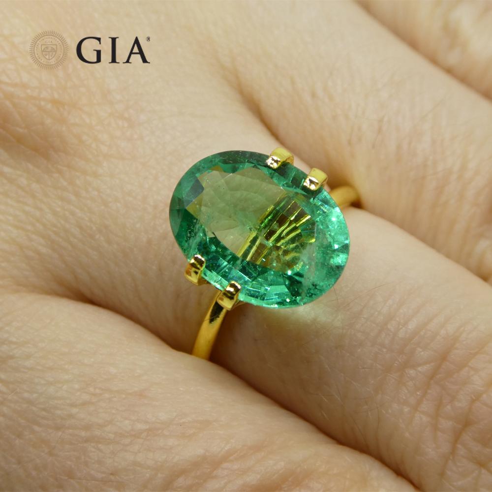 
This is a stunning GIA Certified Emerald


The GIA report reads as follows:

GIA Report Number: 5221996687
Shape: Oval
Cutting Style:
Cutting Style: Crown: Brilliant Cut
Cutting Style: Pavilion: Step Cut
Transparency: Transparent
Color: