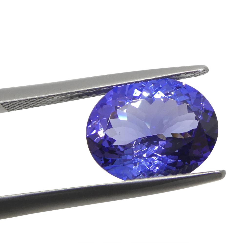 Oval Cut 4.56ct Oval Violet Blue Tanzanite from Tanzania For Sale