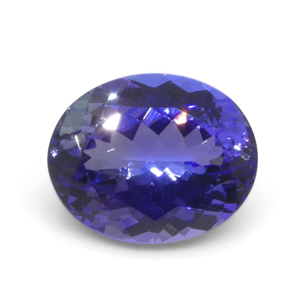 4.56ct Oval Violet Blue Tanzanite from Tanzania In New Condition For Sale In Toronto, Ontario