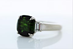 4.56CT Tourmaline and .51CTW Diamond Ring in Platinum