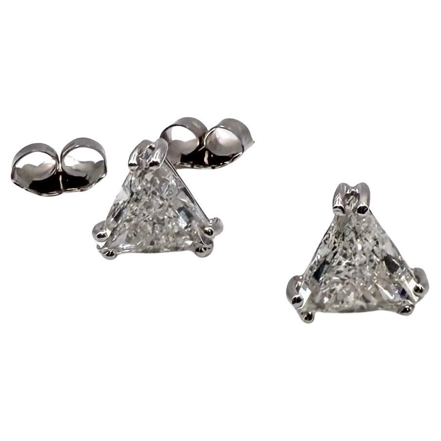 Borchie con diamanti Trillion da 4,56 carati certificati GIA